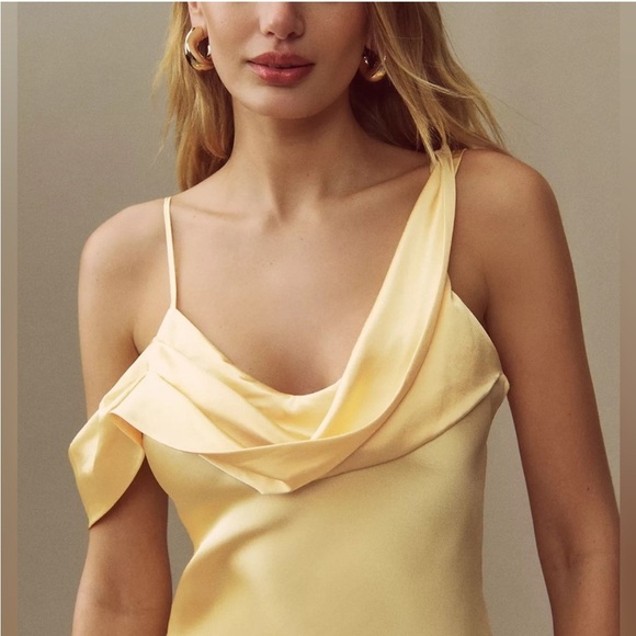 Reformation Ronda Silk maxi dress in Sunshine - Picture 4 of 12
